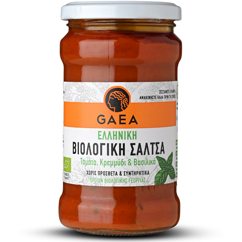 BIOΛΟΓΙΚΗ ΕΛΛΗΝΙΚΗ ΣΑΛΤΣΑ ΜΕ ΤΟΜΑΤΑ, ΚΡΕΜMΥΔΙ & ΒΑΣΙΛΙΚΟ